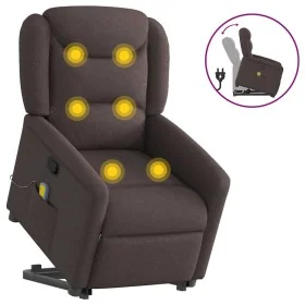 Silla de masaje reclinable de pie de tela marrón oscuro de , Sillones - Ref: Foro24-3303209, Precio: 291,15 €, Descuento: %