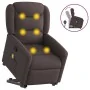 Silla de masaje reclinable de pie de tela marrón oscuro de , Sillones - Ref: Foro24-3303209, Precio: 291,15 €, Descuento: %