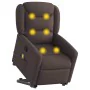 Silla de masaje reclinable de pie de tela marrón oscuro de , Sillones - Ref: Foro24-3303209, Precio: 291,15 €, Descuento: %