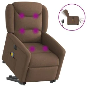 Sillón de masaje eléctrico reclinable elevable tela marrón de , Sillones - Ref: Foro24-3303228, Precio: 344,77 €, Descuento: %