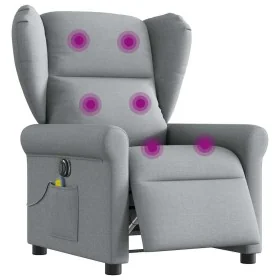 Sillón reclinable de masaje eléctrico tela gris claro de , Sillones - Ref: Foro24-3303364, Precio: 262,93 €, Descuento: %