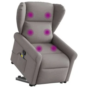 Sillón reclinable de masaje elevable tela gris taupé de , Sillones - Ref: Foro24-3303391, Precio: 295,69 €, Descuento: %