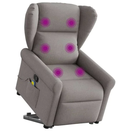 Sillón reclinable de masaje elevable tela gris taupé de , Sillones - Ref: Foro24-3303391, Precio: 295,69 €, Descuento: %