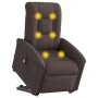 Sillón masaje eléctrico reclinable elevable tela marrón oscuro de , Sillones - Ref: Foro24-3303289, Precio: 345,12 €, Descuen...