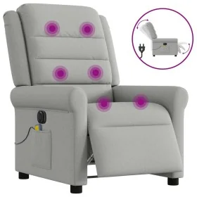 Sillón reclinable de masaje eléctrico tela gris nube de , Sillones - Ref: Foro24-3303313, Precio: 244,63 €, Descuento: %