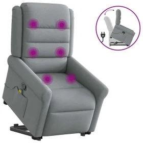 Sillón de masaje reclinable de pie de tela gris claro de , Sillones - Ref: Foro24-3303324, Precio: 298,70 €, Descuento: %