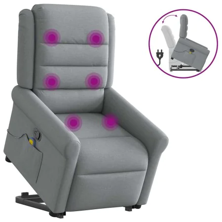 Sillón de masaje reclinable de pie de tela gris claro de , Sillones - Ref: Foro24-3303324, Precio: 298,70 €, Descuento: %