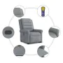 Sillón de masaje reclinable de pie de tela gris claro de , Sillones - Ref: Foro24-3303324, Precio: 298,70 €, Descuento: %