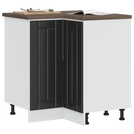Mueble bajo esquinero de cocina Lucca madera ingeniería negra de , Armarios de cocina - Ref: Foro24-853748, Precio: 103,68 €,...