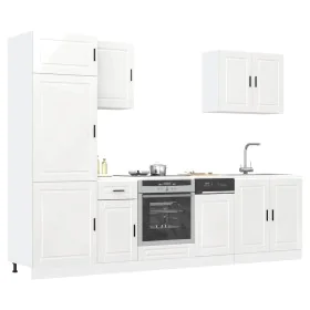 Mueble cocina Kalmar blanco de alto brillo 7 pzas de , Armarios de cocina - Ref: Foro24-3314783, Precio: 633,89 €, Descuento: %