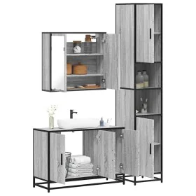 Set de muebles de baño 3 pzas madera contrachapada gris sonoma de , Muebles de baño - Ref: Foro24-3301073, Precio: 307,87 €, ...