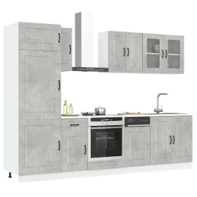 Mueble cocina Kalmar gris hormigón 8 pzas madera contrachapada de , Armarios de cocina - Ref: Foro24-3314795, Precio: 600,99 ...