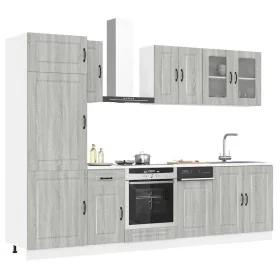 Mueble cocina Kalmar sonoma gris 8 pzas madera contrachapada de , Armarios de cocina - Ref: Foro24-3314797, Precio: 653,42 €,...