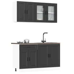 Mueble de cocina Kalmar negra 4 piezas madera contrachapada de , Armarios de cocina - Ref: Foro24-3314872, Precio: 306,37 €, ...