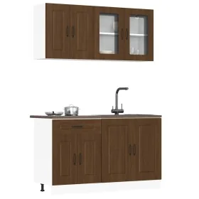 Mueble cocina Kalmar roble marrón 4 pzas madera contrachapada de , Armarios de cocina - Ref: Foro24-3314858, Precio: 294,71 €...