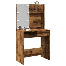 Tocador con LED madera vieja 74,5x40x141 cm de , Tocadores para dormitorios - Ref: Foro24-857021, Precio: 105,52 €, Descuento: %
