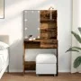 Tocador con LED madera vieja 74,5x40x141 cm de , Tocadores para dormitorios - Ref: Foro24-857021, Precio: 105,52 €, Descuento: %