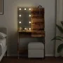 Tocador con LED madera vieja 74,5x40x141 cm de , Tocadores para dormitorios - Ref: Foro24-857021, Precio: 105,52 €, Descuento: %
