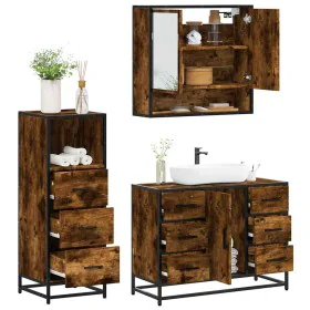 Set de muebles baño 3 pzas madera contrachapada roble ahumado von , Badezimmermöbel - Ref: Foro24-3301052, Preis: 280,95 €, R...