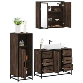 Set de muebles baño 3 pzas madera contrachapada roble marrón de , Muebles de baño - Ref: Foro24-3300964, Precio: 255,35 €, De...