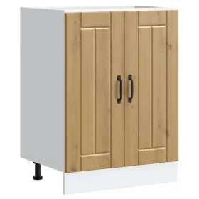 Mueble bajo para fregadero Lucca madera artesanal de roble de , Armarios de cocina - Ref: Foro24-853686, Precio: 88,62 €, Des...