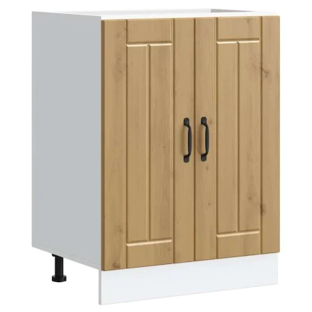 Mueble bajo para fregadero Lucca madera artesanal de roble de , Armarios de cocina - Ref: Foro24-853686, Precio: 88,62 €, Des...