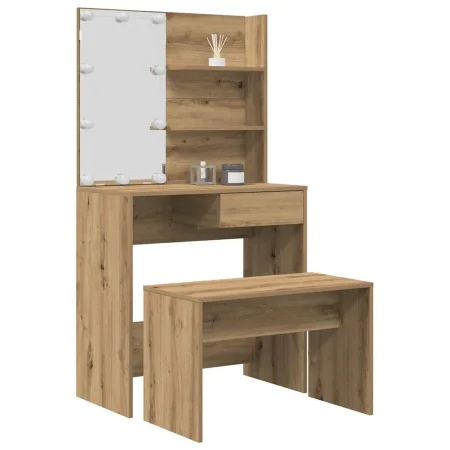 Juego de tocador con LED madera artesanal de roble by , Bedroom Dressers - Ref: Foro24-3329184, Price: 140,51 €, Discount: %