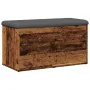 Banco con almacenaje madera ingeniería madera vieja 82x42x45 cm by , Benches for halls and storage - Ref: Foro24-857617, Pric...