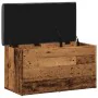 Banco con almacenaje madera ingeniería madera vieja 82x42x45 cm by , Benches for halls and storage - Ref: Foro24-857617, Pric...