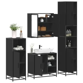 Juego de muebles de baño 4 pzas madera contrachapada negro de , Muebles de baño - Ref: Foro24-3301205, Precio: 427,57 €, Desc...