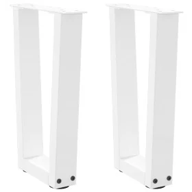 Patas para mesa de comedor en forma de V 2 uds blanco acero de , Patas para mesas - Ref: Foro24-4012625, Precio: 59,60 €, Des...