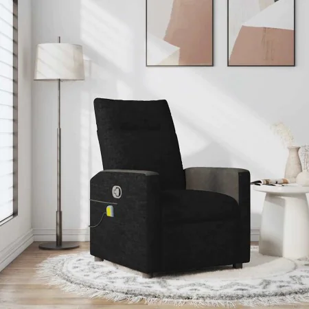 Sillón reclinable de masaje de tela negro de , Sillones - Ref: Foro24-4104834, Precio: 203,33 €, Descuento: %