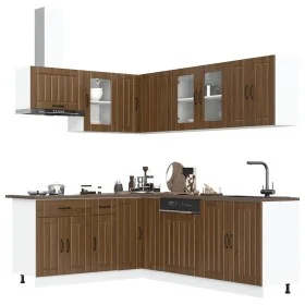Mueble cocina Lucca roble marrón 11 pzas madera contrachapada de , Armarios de cocina - Ref: Foro24-3314898, Precio: 697,14 €...