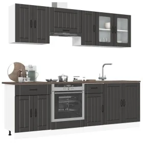 Mueble de cocina Kalmar negra 8 piezas madera contrachapada de , Armarios de cocina - Ref: Foro24-3314832, Precio: 535,53 €, ...