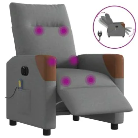 Sillón reclinable de masaje eléctrico tela gris oscuro de , Sillones - Ref: Foro24-3323999, Precio: 258,12 €, Descuento: %