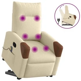 Silla de masaje reclinable de pie de tela color crema de , Sillones - Ref: Foro24-3324018, Precio: 275,14 €, Descuento: %