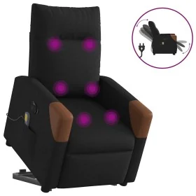 Sillón de masaje eléctrico reclinable elevable tela negro de , Sillones - Ref: Foro24-3324032, Precio: 340,23 €, Descuento: %