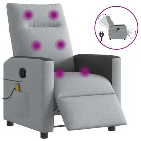 Sillón reclinable de masaje eléctrico tela gris claro de , Sillones - Ref: Foro24-3324045, Precio: 256,96 €, Descuento: %