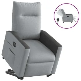 Sillón eléctrico reclinable elevable de tela gris claro de , Sillones - Ref: Foro24-3324066, Precio: 324,11 €, Descuento: %