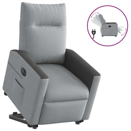 Sillón eléctrico reclinable elevable de tela gris claro de , Sillones - Ref: Foro24-3324066, Precio: 324,11 €, Descuento: %