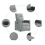Sillón eléctrico reclinable elevable de tela gris claro de , Sillones - Ref: Foro24-3324066, Precio: 324,11 €, Descuento: %