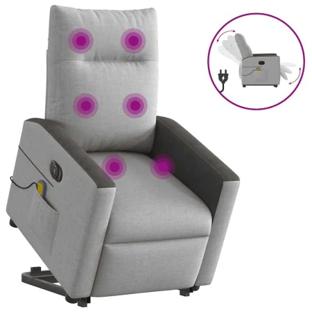 Sillón de masaje eléctrico reclinable elevable tela gris nube de , Sillones - Ref: Foro24-3324072, Precio: 342,14 €, Descuent...