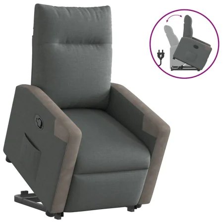 Sillón reclinable elevable de tela gris oscuro de , Sillones - Ref: Foro24-3324091, Precio: 276,82 €, Descuento: %