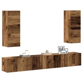 Conjunto de mueble de TV 4 piezas montado la pared madera vieja de , Muebles TV - Ref: Foro24-3329017, Precio: 191,75 €, Desc...
