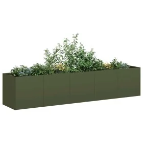 Jardinera de acero laminado en frío verde oliva 200x40x40 cm von , Töpfe und Pflanzgefäße - Ref: Foro24-860685, Preis: 132,02...