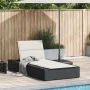 Tumbona con cojín flotante ratán sintético negro de , Tumbonas - Ref: Foro24-4104202, Precio: 237,20 €, Descuento: %