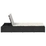 Tumbona con cojín flotante ratán sintético negro de , Tumbonas - Ref: Foro24-4104202, Precio: 237,20 €, Descuento: %