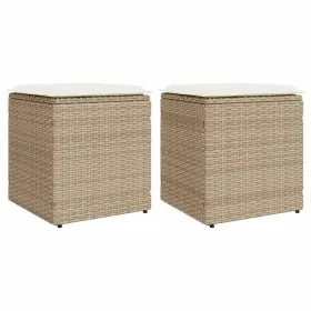 Taburetes de jardín con cojines 2 uds beige 40x40x43 cm von , Hocker für den Außenbereich - Ref: Foro24-4104043, Preis: 124,5...