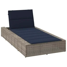 Tumbona con cojín flotante ratán sintético gris de , Tumbonas - Ref: Foro24-4104209, Precio: 247,78 €, Descuento: %