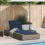 Tumbona con cojín flotante ratán sintético gris by , Loungers - Ref: Foro24-4104209, Price: 247,78 €, Discount: %